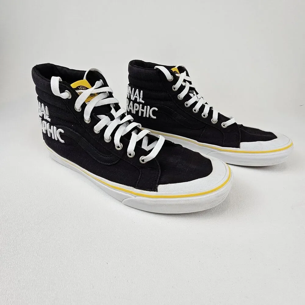 Vans x National Geographic Sk8-Hi Reissue 138 Mens 12 Black Yellow Shoes 2020